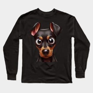 Lovable Doberman Pinscher Sketch Long Sleeve T-Shirt